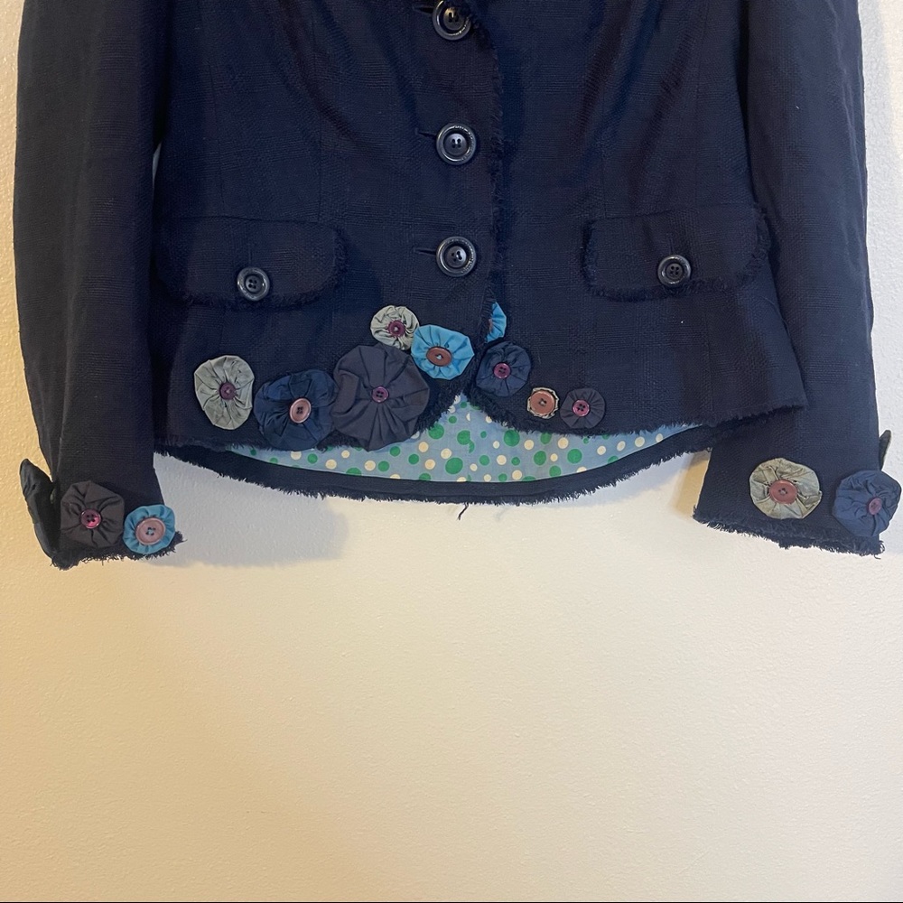 Moschino Cheap and Chic Floral Blazer Trim Blazer Jacket Size 12 - Picture 5 of 9